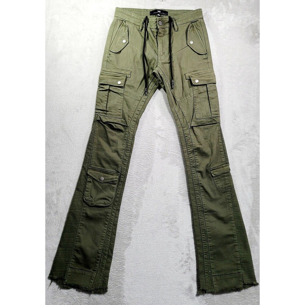 Jordan Craig Cargo Pants Mens 32x36 Green Martin Stacked Moto Pockets Stretch